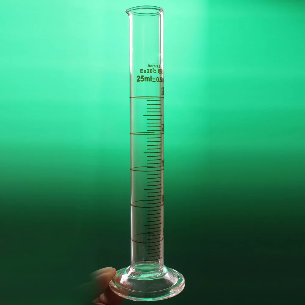 

A Grade Laboratory 25ml Measuring cylinder with Scale High borosilicate 3.3 Glass Measuring Cup Lab Supplies