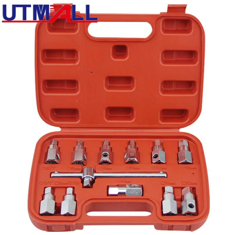 

12PCS Drain Plug Sump Key Set Gearbox Axle Repair Oil Sump Screw Sleeve Wrench Oil Bottom Screw Wrench