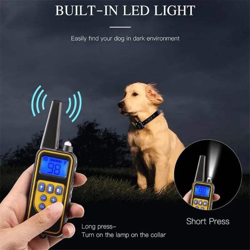 

New Dog Training Collar Electronic Vibration Shock Collars Rechargeable Remote Trainer Controller IP67 Diving Waterproof For Dog