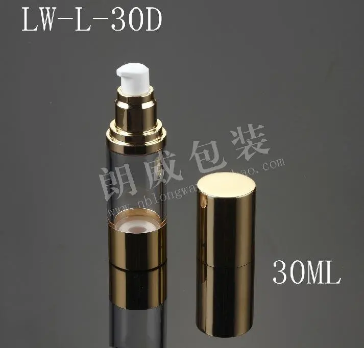 

Capacity 30ml 200pcs/lot factory wholesale gold metal lotion bottle airless bottle with the gold color