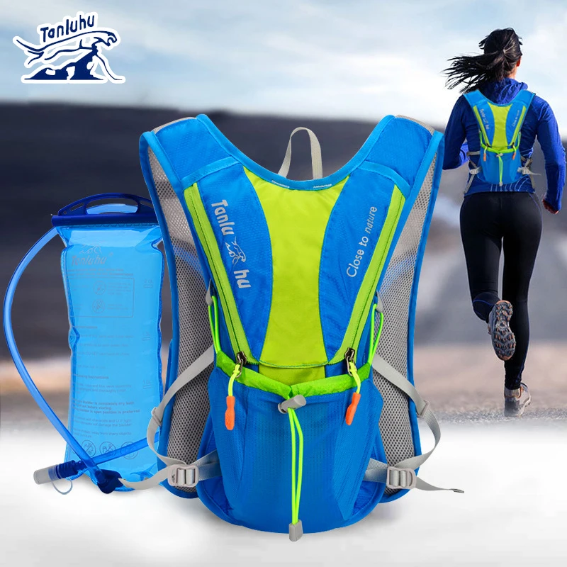 TANLUHU 675 Siêu Nhẹ Ngoài Trời Marathon Chạy Đi Xe Đạp Đi Bộ Đường Dài Hydrat Hóa Ba Lô Du Lịch Ba Lô Áo Vest Túi 2L Túi Nước Bàng Quang Bình