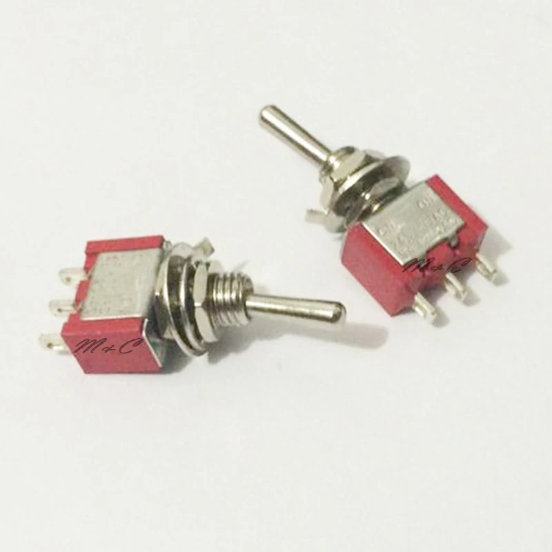 100 PCS MTS-102 ON/ON 3Pins 2 Positions 5A 125V/2A 250V AC Toggle Switch