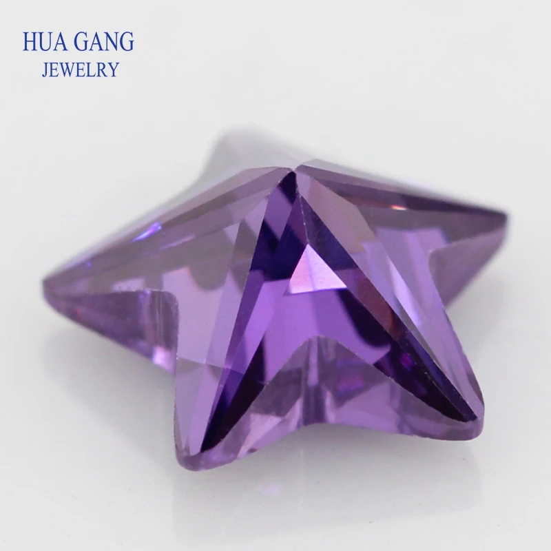 5A Purple Star Shape Brilliant Cut CZ Stone Synthetic Gems Cubic Zirconia For Jewelry Size 2.5x2.5~12x12mm