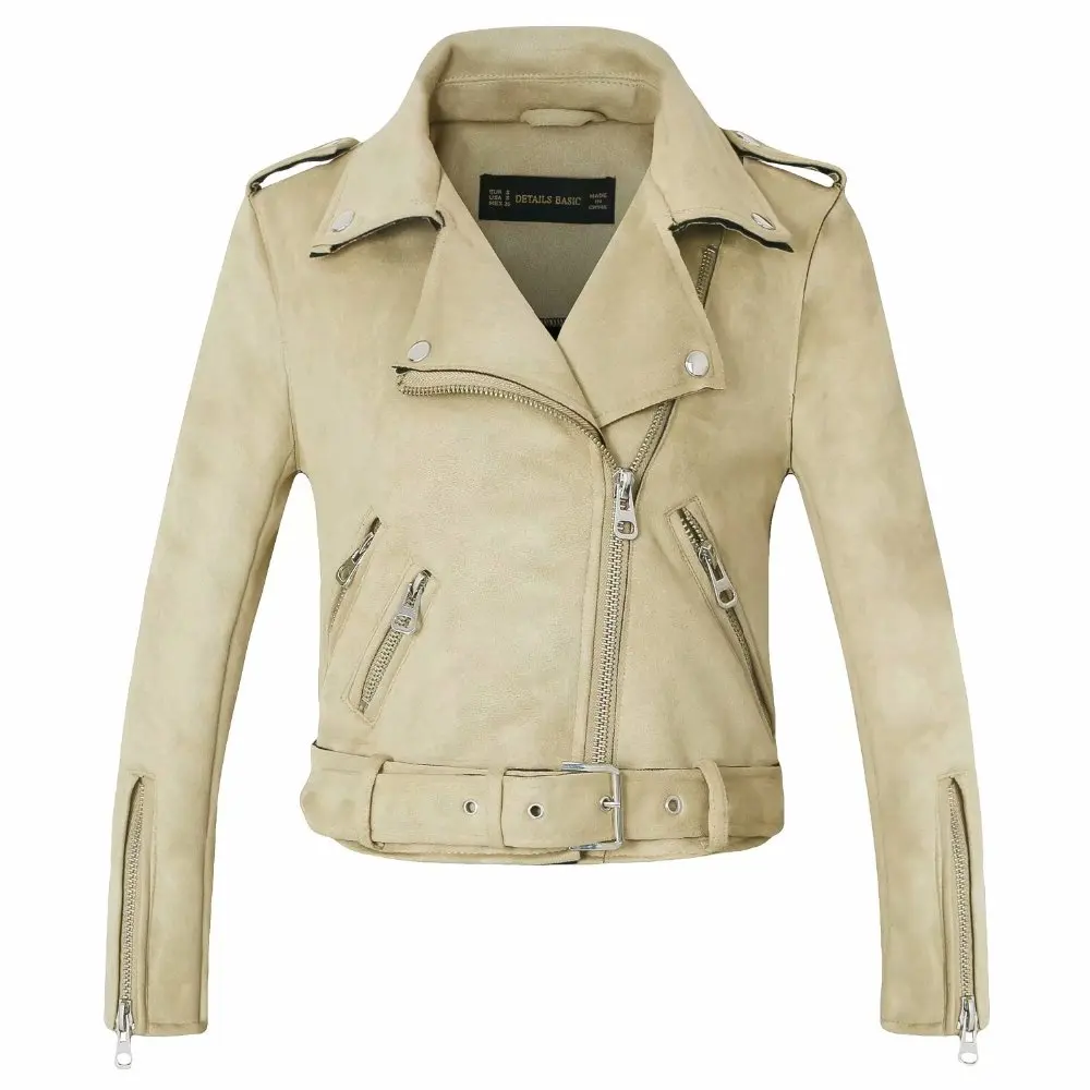 Veste de moto courte en faux cuir couleur bonbon pour femme, poches zippées, manteau punk sexy, vêtements d'extérieur décontractés pour dames, médication casprogressive, noir