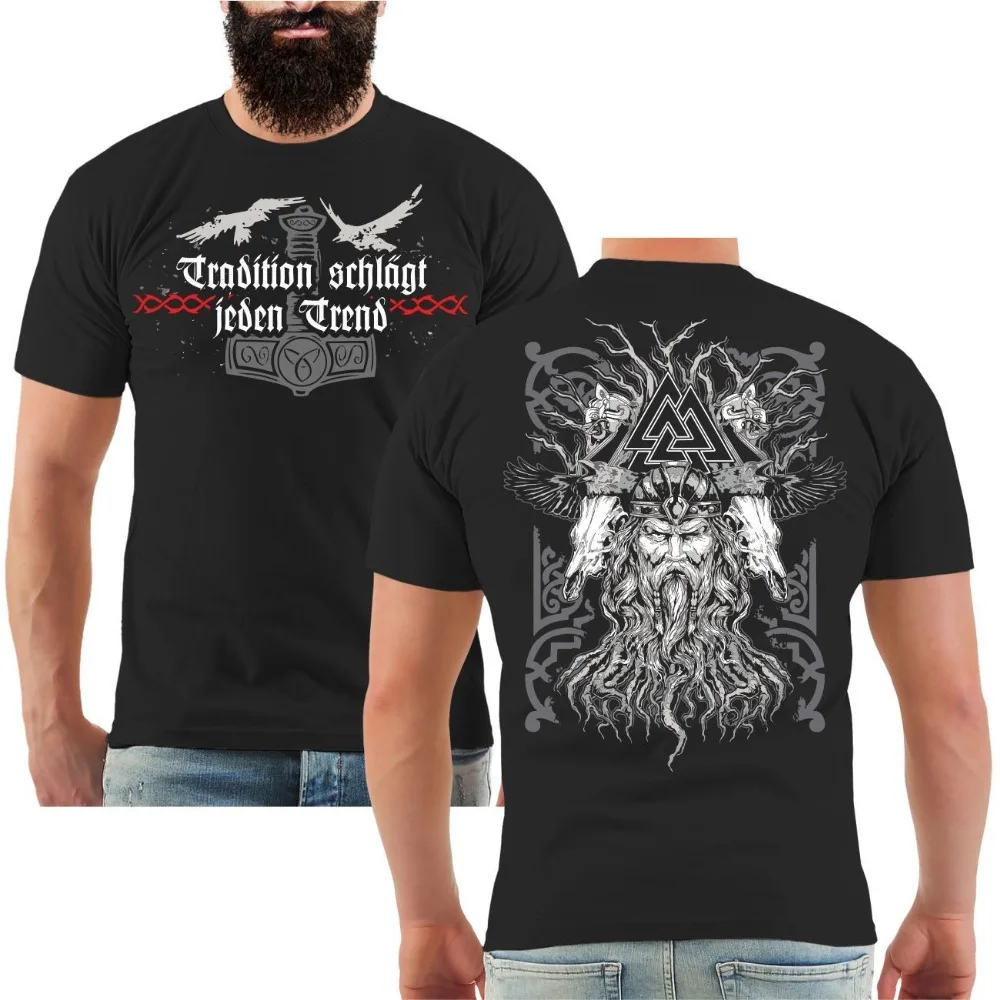 T-Shirt Tradition The Tree Of Life Teutons Germanic German Runes Summer Style High Quality Topst For Man Tee Shirt