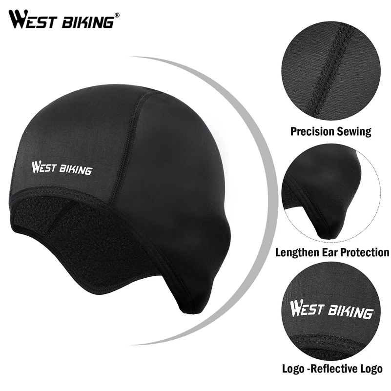 WEST BIKING Cycling Helmet Cap Winter Warm Fleece Cap Riding Headband Sport Bandana Fiets Mut Running Hat Bike Cycling Caps