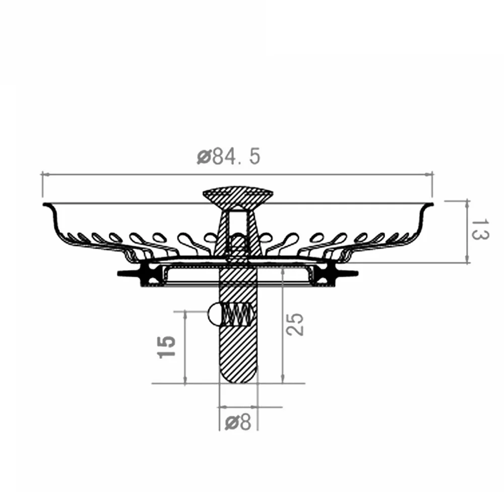 Talea Sink Drain Plug Stainless Steel Kitchen Sink Strainer Limbah Plug Food Filter Rubber Plug