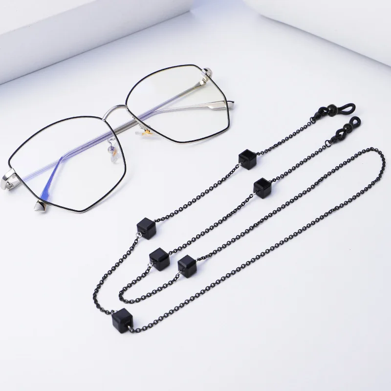 1pc/10pcs/lot Square Crystal Eyeglass Chains Sunglasses Neck Cord Holder Metal Eyeglass Chains retail wholesale