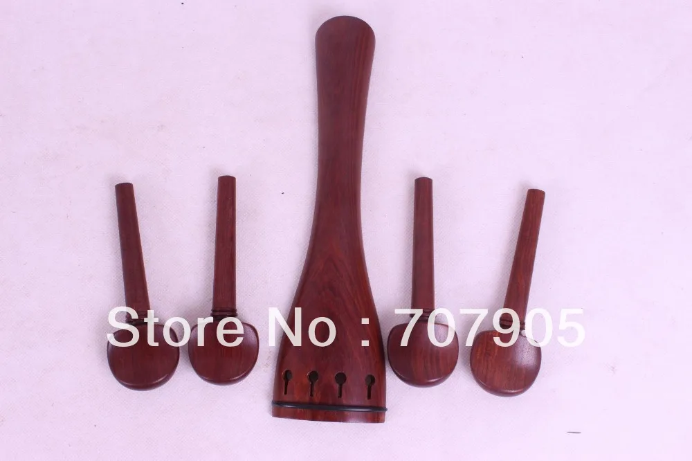 

1set cello rose wood parts,1x tailpiece+4x peg ebony mosaic #E33