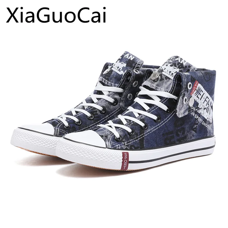 Spring and Autumn Breathable Men Casual Shoes Cow Leather Male Canvas Shoes Young People Lace-up Flats Non-Leather Casual Shoes