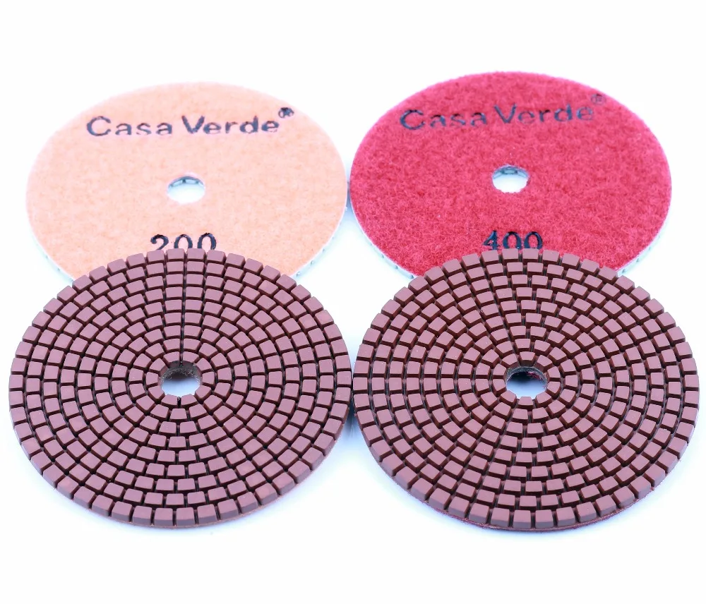 Frete grátis almofadas de polimento para granito, mármore e pedra de grife flexível 100mm 4 polegadas