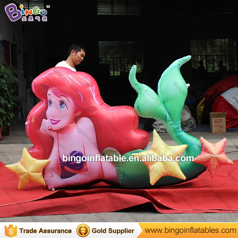 Venda quente inflável sereia balão gigante inflável sereia personagem dos desenhos animados para o oceano tema decoração festa brinquedo ao ar livre