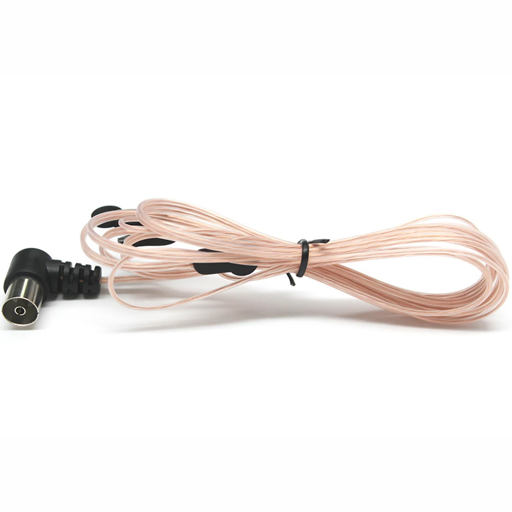 2M Indoor FM Antenna Dipole Amplifier For TV MD Card Tuner Radio Female FM Signal Radio Receiver Antenna Desktop Radio Receiving