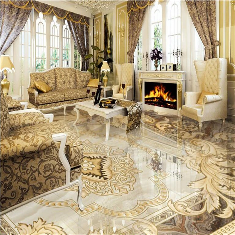 beibehang Custom flooring paste the living room room European pattern stone parquet fashion air waterproof oiling 3D floor