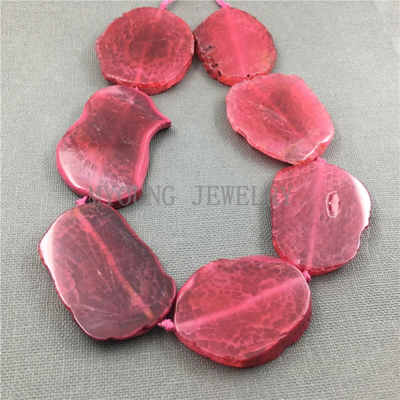 Freeform Red Dragon Veins Agates Slab Slice Loose Beads,Cut Slab Sliced Achate Beads For Jewelry Making 15.5\