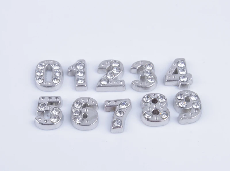 

20PCS Fashion Crystal Arabic Numbers Floating Locket Charms #91012