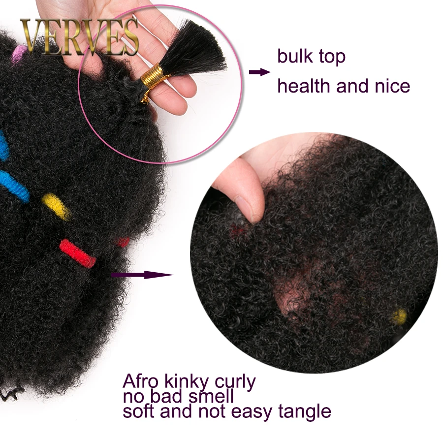 VERVES Rambut Keriting Keriting Ekstensi Sintetis 12 Inci Rambut Kepang Ombre Afro Keriting Kepang Putar Massal Bundel Pirang Bug Hitam