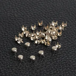 1000pcs 4mm Round Flat Apparel Sewing Studs Nailheads Rivet Spike Punk Leathercraft Bracelets Clothes rivet cuir Sewing tachas