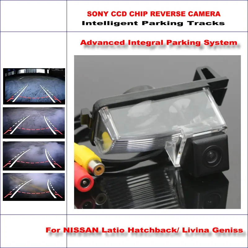 

For Nissan Latio Hatchback/Livina Geniss Car Back Rear Reverse Camera Intelligent Parking Tracks CAM