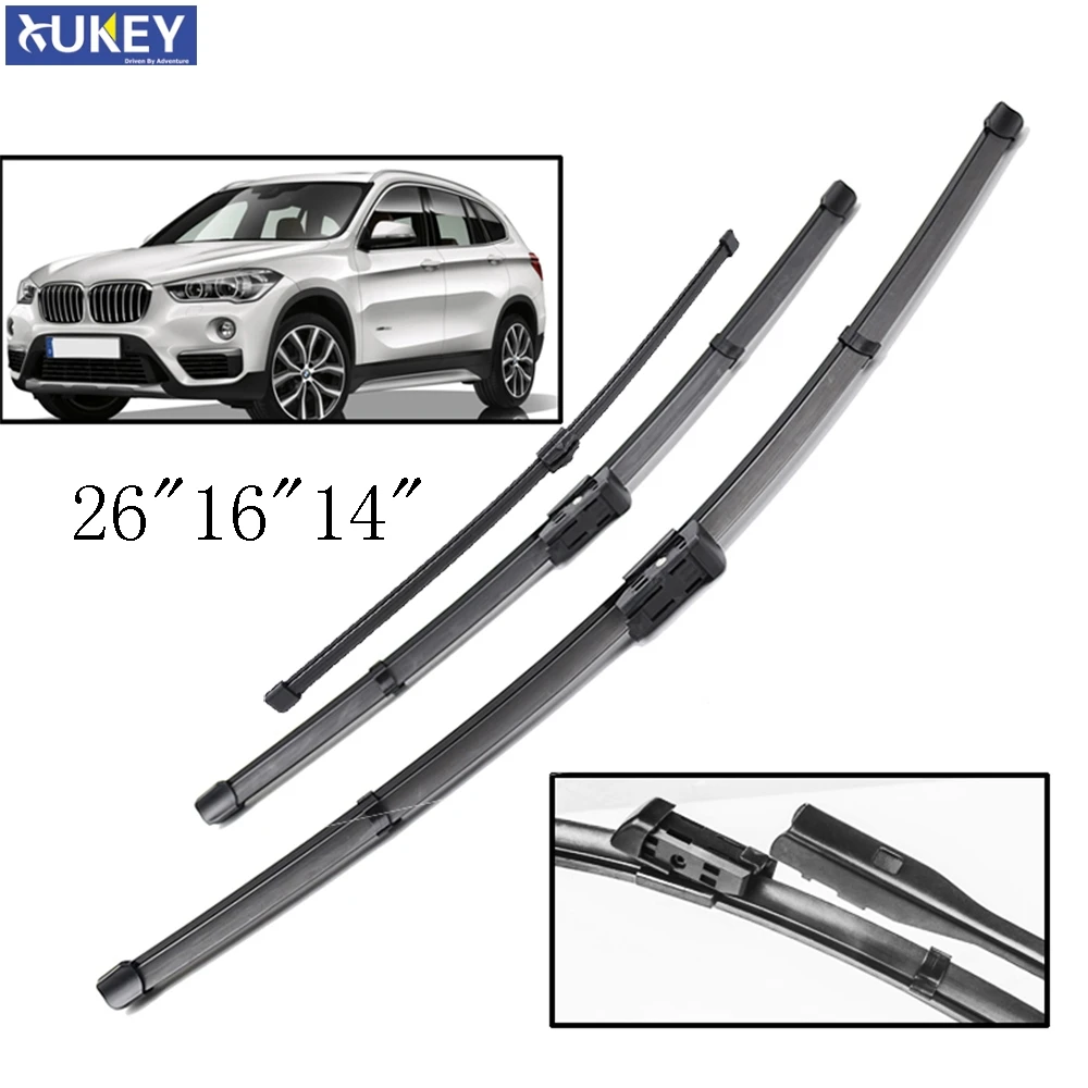 Xukey 3Pcs/set Front Rear Windscreen Wiper Blades Set Kit For BMW X1 F48 2020 2019 2018 2017 2016 2015 26