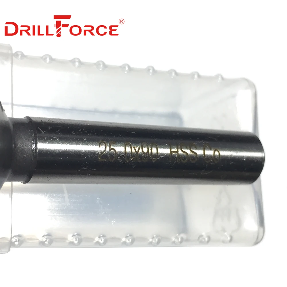 Drillforce narzędzia 4.5-40mm HSSCO Cobalt 3 flet 90 stopni skos wiertło rozwiercające bitów (10/14.4/16.5/20.5/25/31mm)