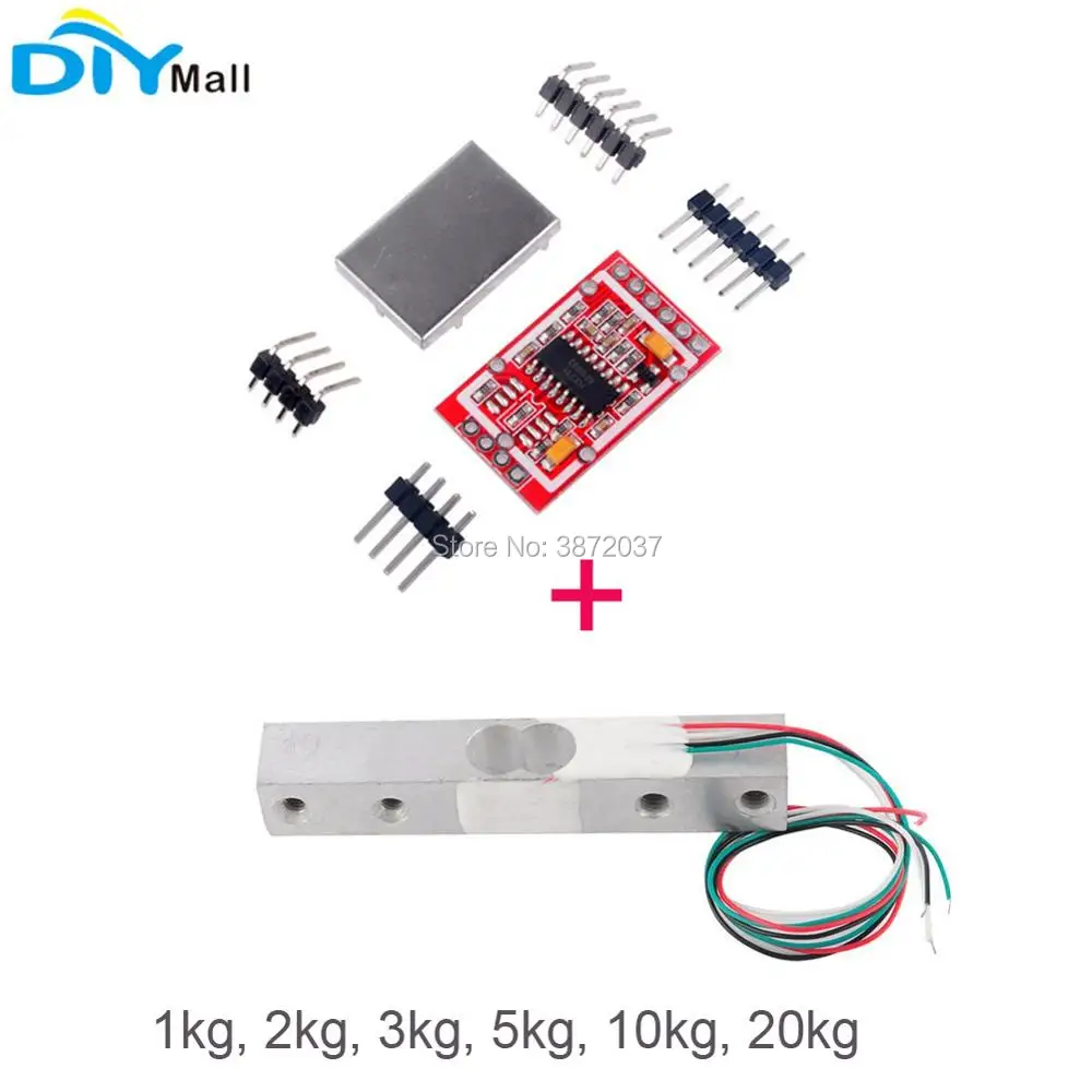 1kg 2kg 3kg 5kg 10kg 20kg Weighing Sensor Load Cell Weight Sensor Electronic Kitchen Scale + HX711 AD Module with Metal Shield