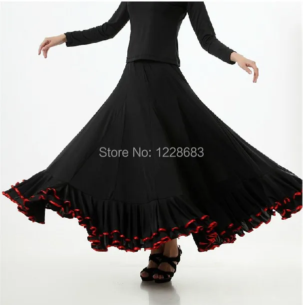 Girls Women Long Skirts Spanish Dance Costume Robe Jupe Falda Flamenco Clothes Moda Ropa Disfraz Vestidos De Flamenca