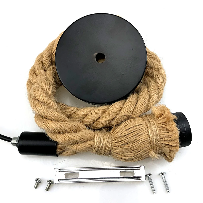 Vintage Hemp Rope Pendant Light E27 Base 1M 2M 3M Lamp Modern Hanging Loft Creative Pendant Light AC85-265V Double Single Head