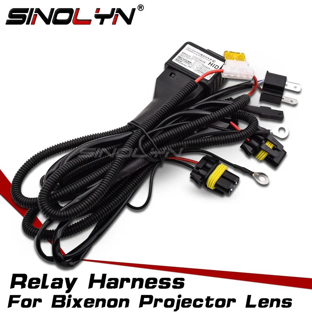 Sinolyn-Lentille de budgétaire bi-xénon, câblage de contrôle haut et bas, accessoires de voiture, SFP, H4, 9003, HB2, 9004, 9007, H13, 12V, 35W, 55W