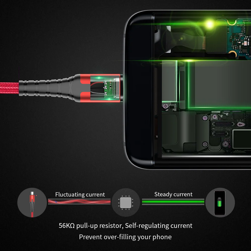 Essager LED Micro USB Cable 2.4A Fast Charging Data Cord 3M Microusb Charger Wire Android Mobile Phone Cables For Samsung Xiaomi