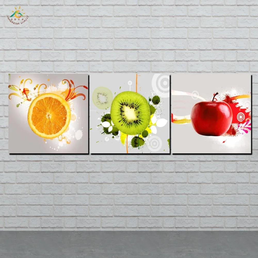 Colorful fruit Wall Art Modern Canvas Art Prints Poster Wall Painting Home Decoration Artwork Wall Art Pictures  3 PIECES