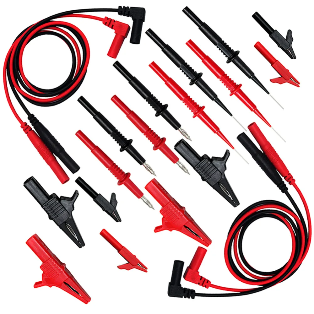 

Aidetek Two Automotive Test Lead Kit Shielded Alligator Clips and Large Crocodile Clips for Multimeter 2TLP20159