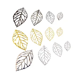 Filigree Leaf Findings Connector Metal Crafts Decoration DIY Jewelry Pendants Findings Antique Bronze/Silver/Gold Color