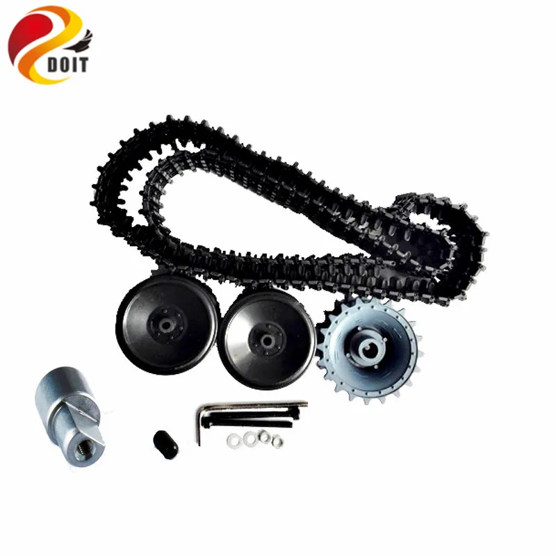 One set Accessory for Robot Tank Chassis Including Plastic Tracks+ Driving Wheel+ Bearing Wheel+ Coupling DIY RC Toy Part