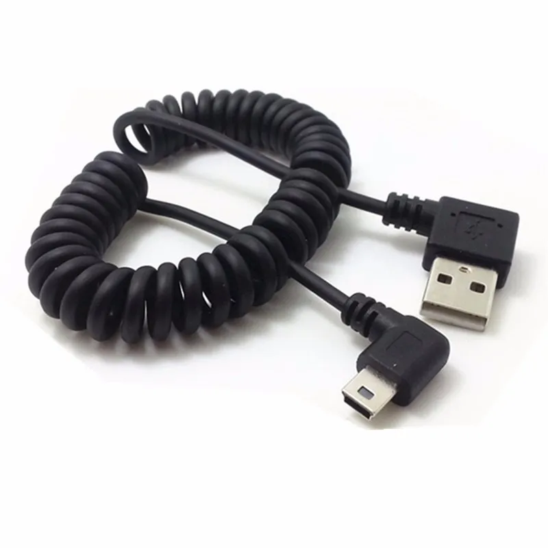 USB 90 Degree A Male to Mini usb 90 Degree Stretch Data Charging For MP3 MP4 Camera