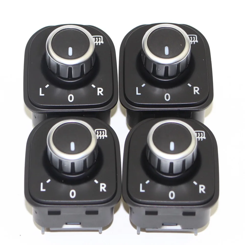 4Pcs Chrome Side Mirror Switch With Electric Heating For VW Tiguan Passat B6 Jetta MK5 Golf MK5 Rabbit 5ND959565B 5ND 959 565 B