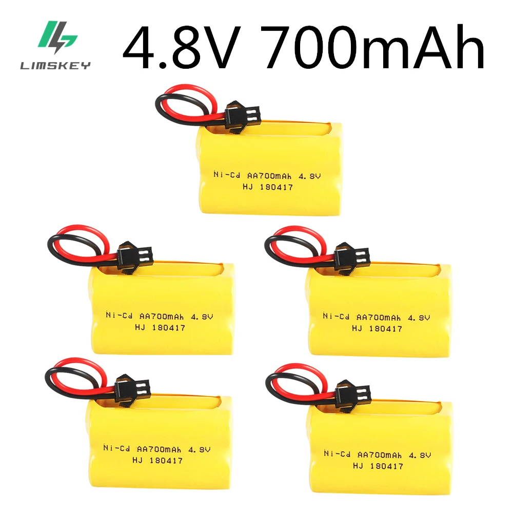 5PCS 4.8v 700mah Rechargeable Ni-Cd AA 4.8v bateria 4.8v nicd ni cd battery pack 4.8v 700mah for RC boat model car toy