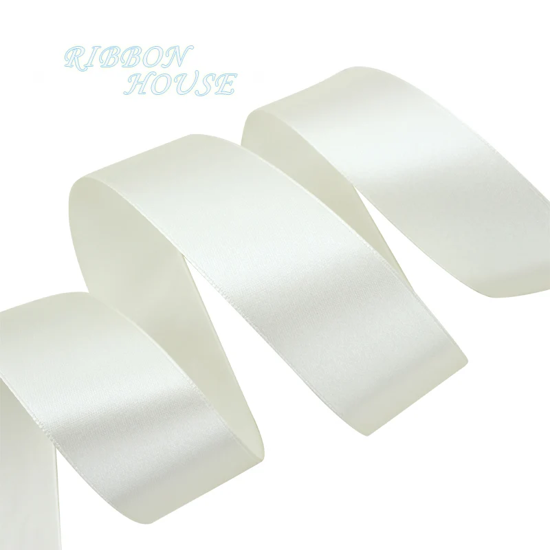 (25 yards/roll) Ivory Single Face Satin Ribbon Wholesale Gift Wrapping Christmas ribbons