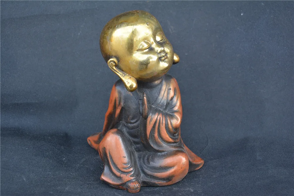 Old Tibet copper gilt Boy Buddha statue,Handmade home collection,Free shipping