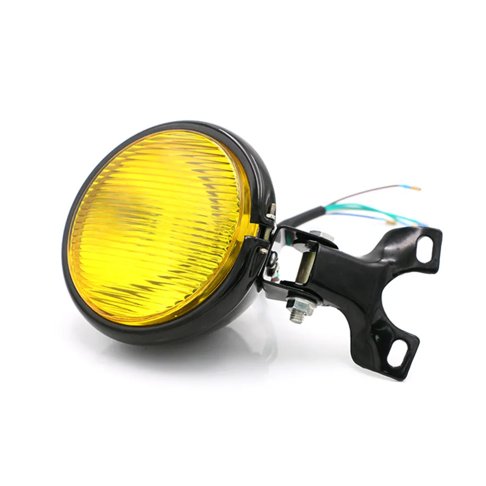 Universal Retro Metal Motorcycle Headlight Round 5 Inch 35W 12V with Holder for Harley / Suzuki High Quality
