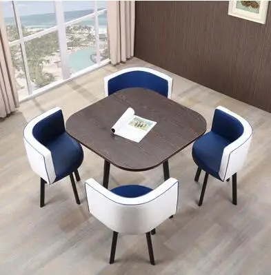 Simple reception table and chair combination negotiation table shop parlor table and office casual round table party table.