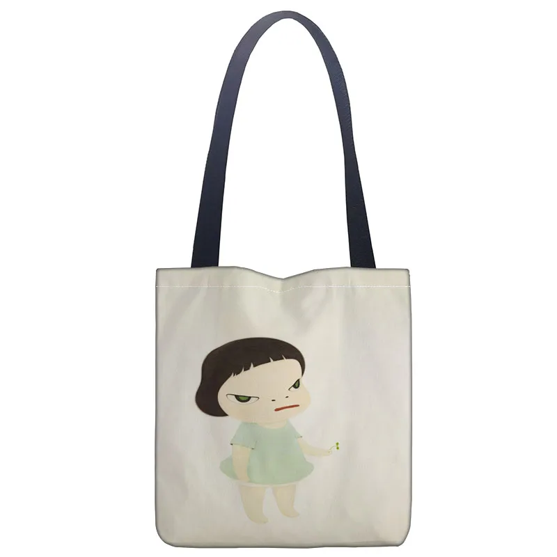 Custom Nara Yoshitomo printing shoulder bag canvas tote bag shopping travel book handbag custom logo