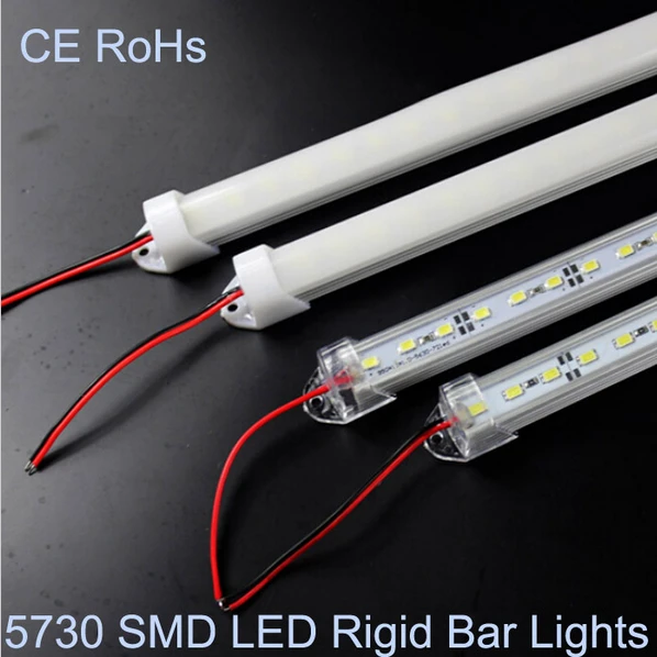 50cm Factory Wholesale 50CM DC12V 36 SMD 5630 5730 LED Hard Rigid LED Strip Bar Light with U Aluminium Shell +PC Cover