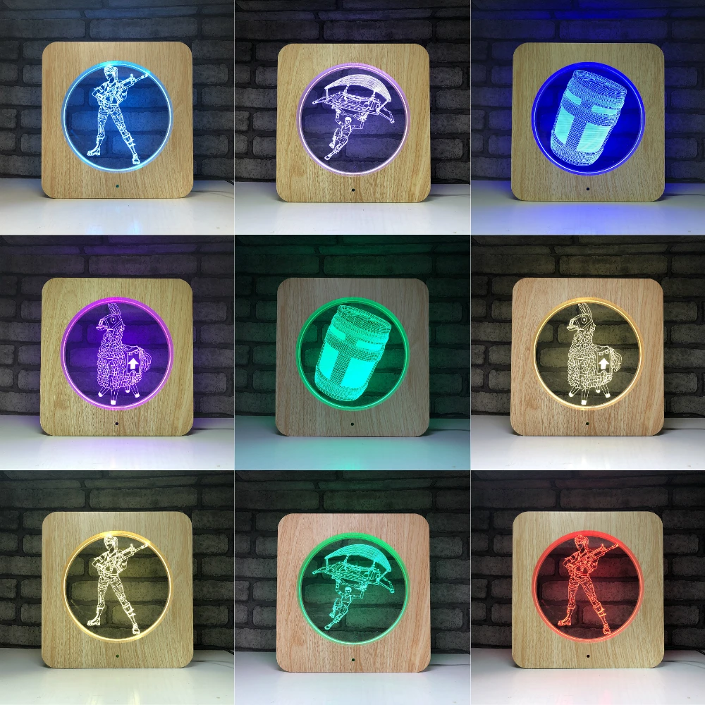 

3D Nighlight Game Series Llama Chug Jug Glinder Night Light 7 Color Table Lamp Birthday Holiday girl friends Gift