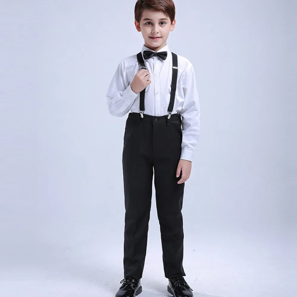 LOlanta 6Pcs Classic Boys Suits for Weddings Formal Blazer Kids Tuxedo Shirt Vest Party Ring bearer Suits Black