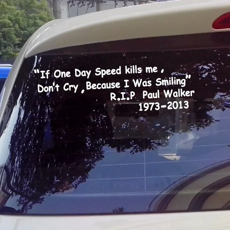 سريع وغاضب بول ووكر ملصقات السيارات للدراجات النارية وهلم جرا انخفاض الشحن