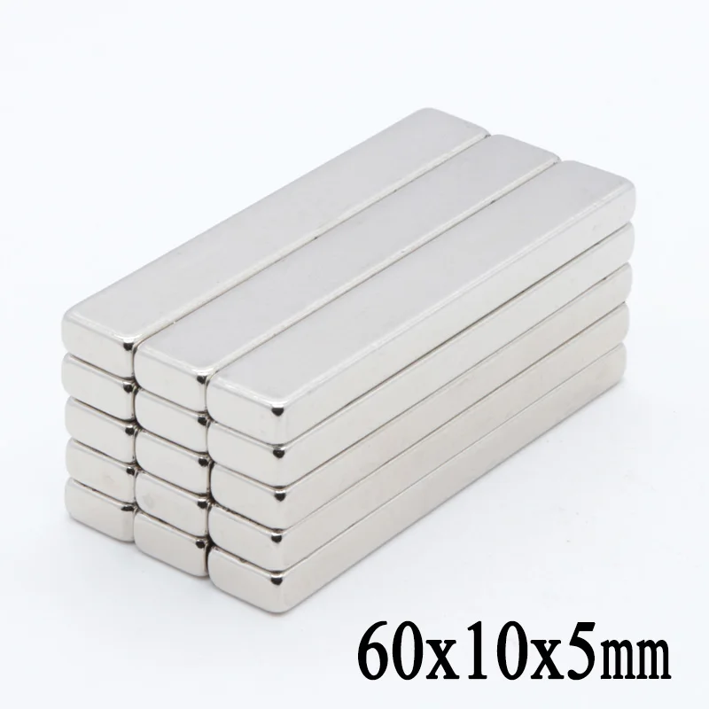 

10pcs 60x10x5mm N35 Mini Super Strong Block Magnets 60x10x5mm Rare Earth Permanet Craft Neodymium Magnet 60*10*5mm