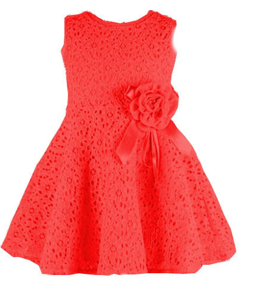 2019 Summer Girls Dresses Fashion Priceness Dress Cute Sleeveless Pink Lace Kids Dress Baby Girls Flower Dress Children Clothes