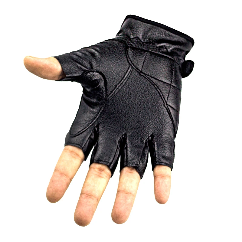 Rękawiczki motocyklowe Outdoor Sports Half Finger Men Racing Gantes moto Protective Armor PU Leather Gloves Rękawice motocyklowe