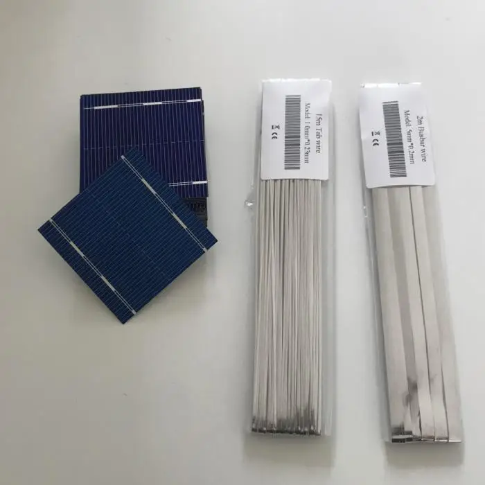 

50pcs Solar Cells 52mmx52mm 0.43W 0.5V DIY 12V 24V Solar panel kits Give Enough Tabbing wire Busbar wire
